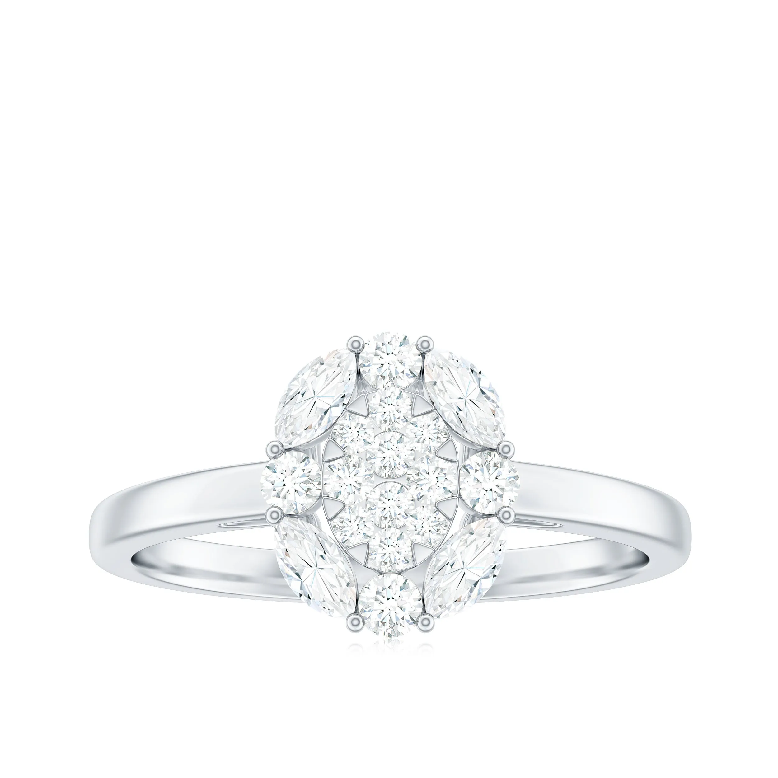 1 CT Cubic Zirconia Cocktail Engagement Ring in Gold