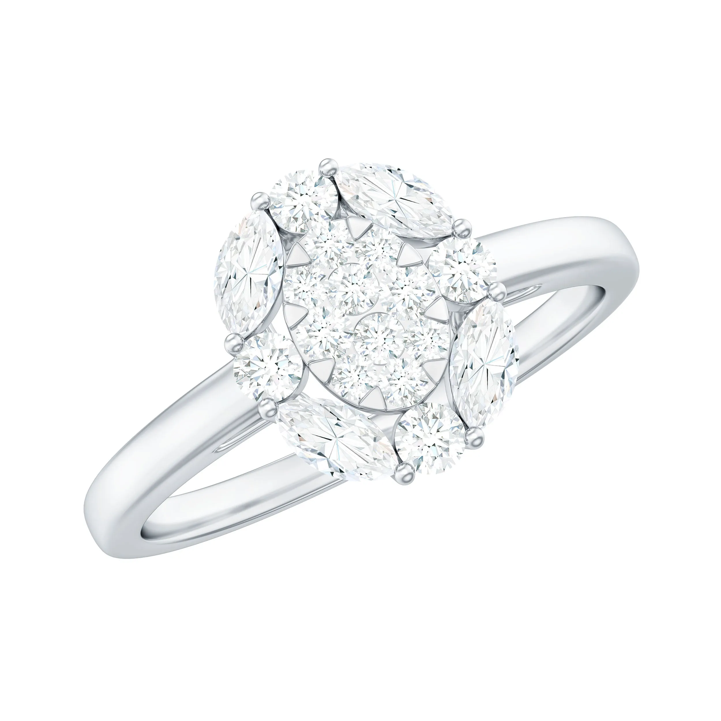 1 CT Cubic Zirconia Cocktail Engagement Ring in Gold