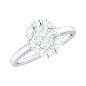 1 CT Cubic Zirconia Cocktail Engagement Ring in Gold