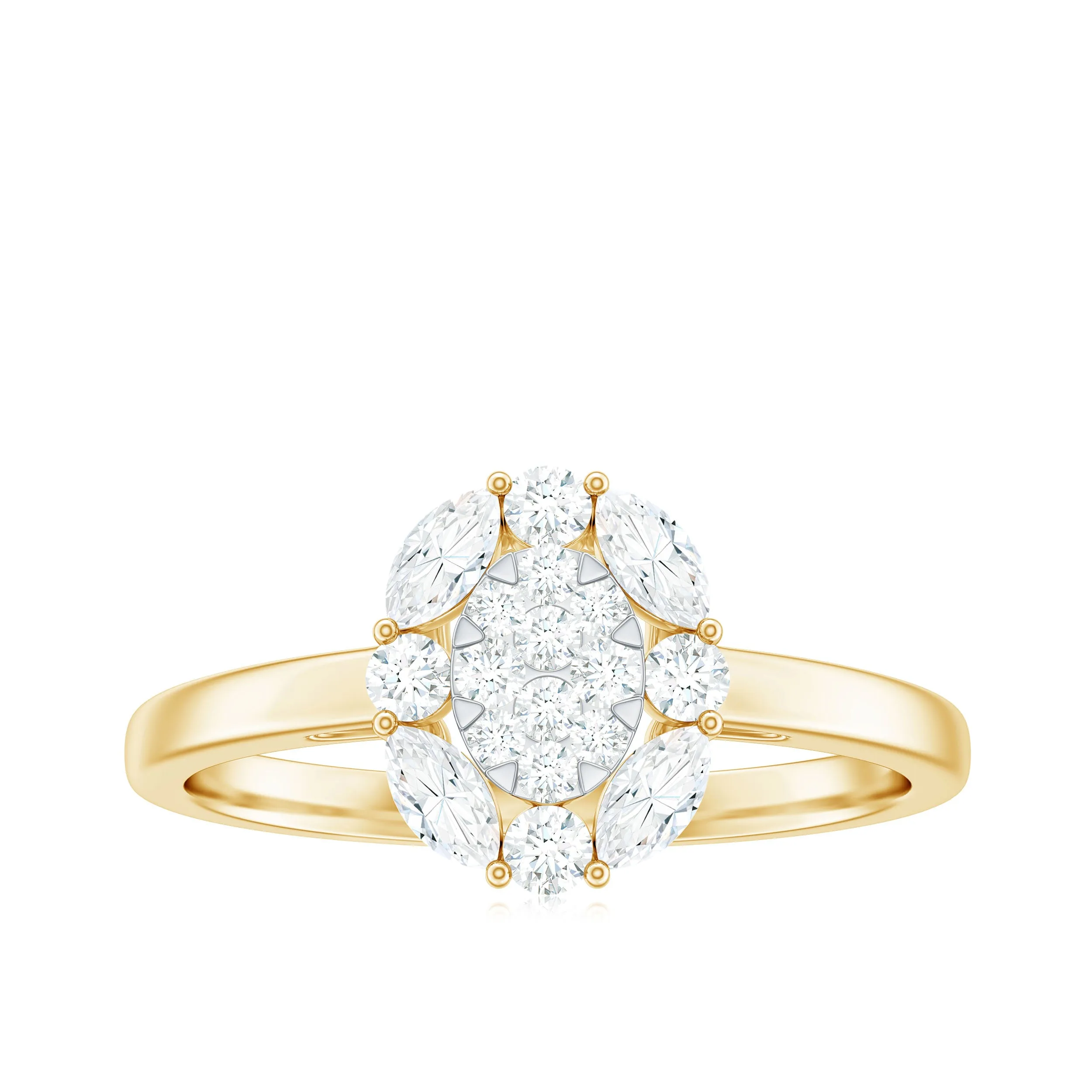 1 CT Cubic Zirconia Cocktail Engagement Ring in Gold