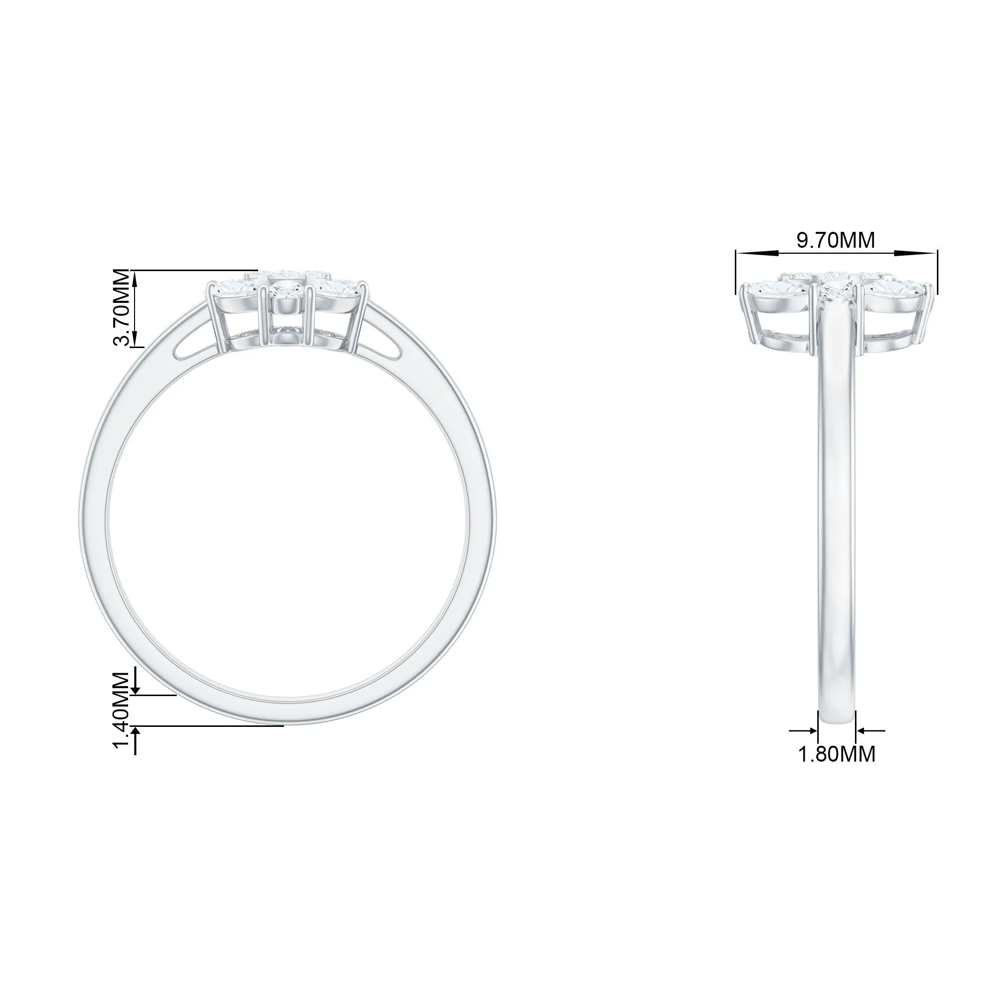 1 CT Cubic Zirconia Cocktail Engagement Ring in Gold