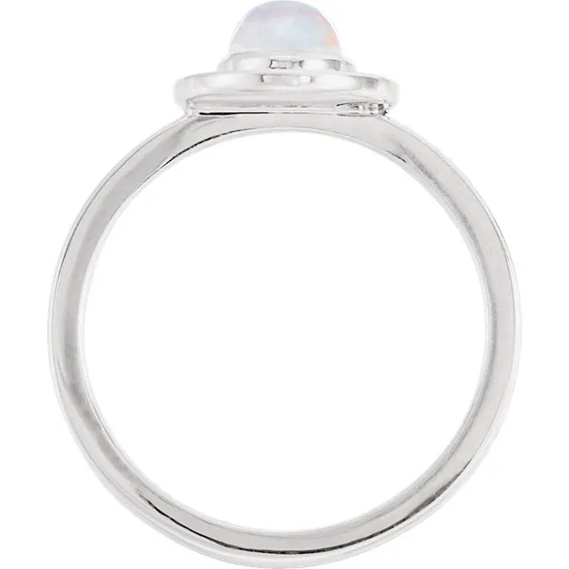 14k Gold Oval Rainbow Moonstone Diamond Halo Ring - White, Yellow or Rose or Platinum