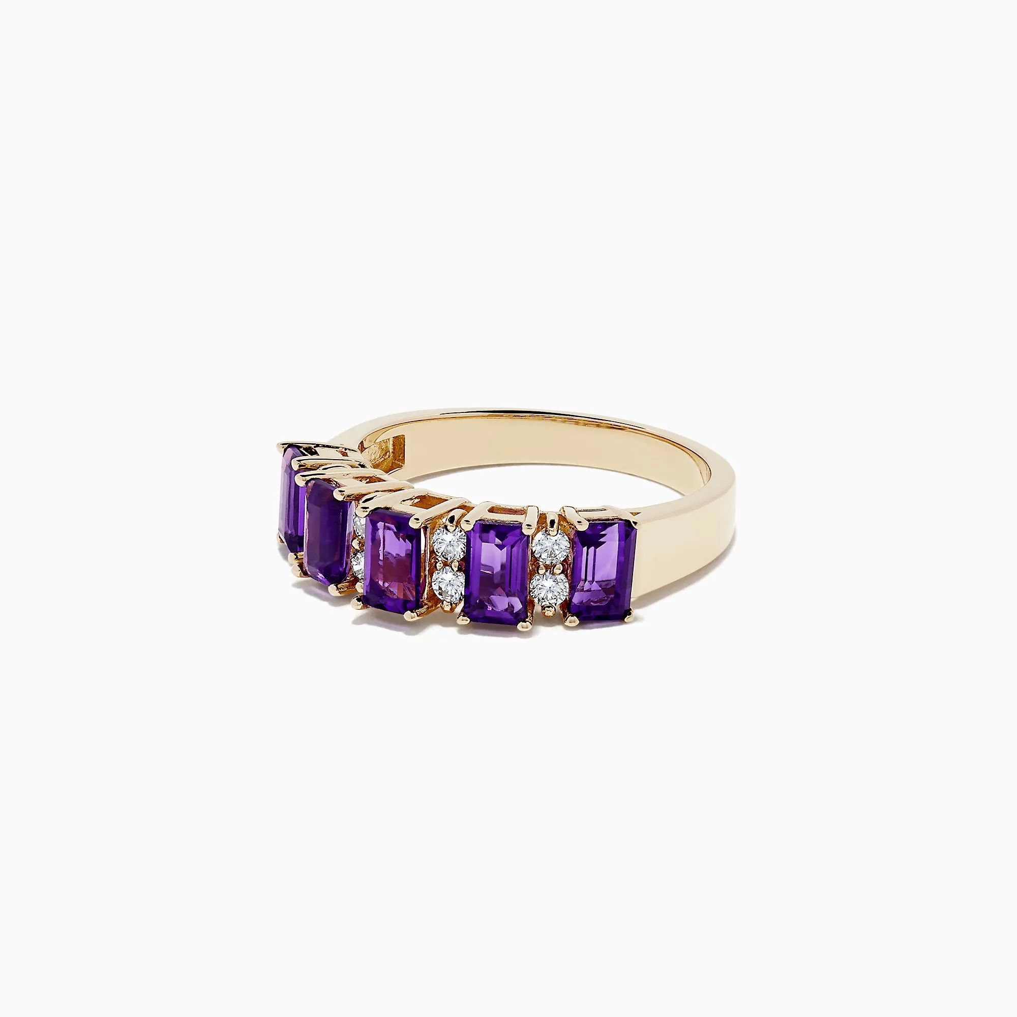 14K Yellow Gold Amethyst and Diamond Ring, 1.14 TCW