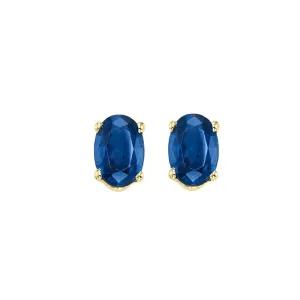 14Kt Yellow Gold & Sapphire 1Ctw Earring