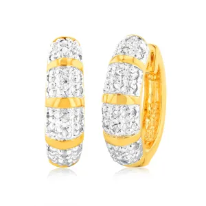 1/5 Carat Diamond Hoop Earrings in Gold Plated Silver