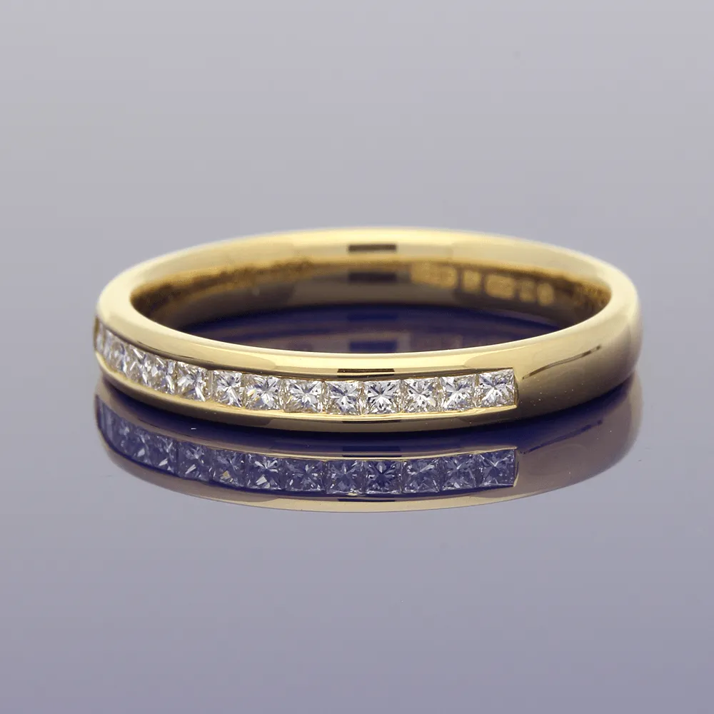 18ct Yellow Gold Princess Cut Diamond Eternity Ring