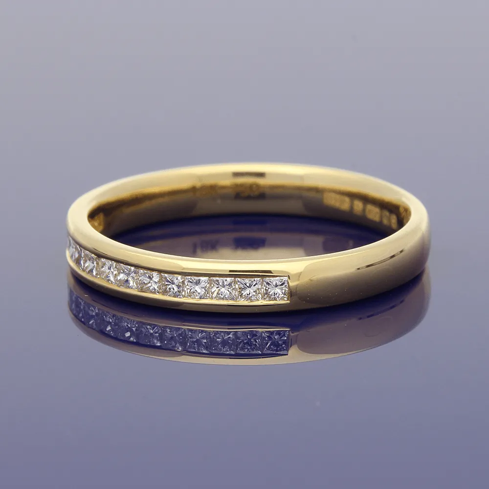 18ct Yellow Gold Princess Cut Diamond Eternity Ring