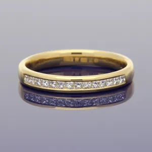 18ct Yellow Gold Princess Cut Diamond Eternity Ring