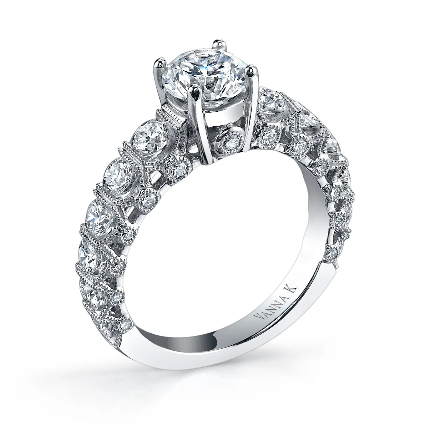 18K White Gold Diamond Engagement Ring