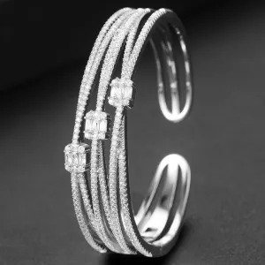 3 ROWS In 1 New Luxury Stackable Bangle Cuff