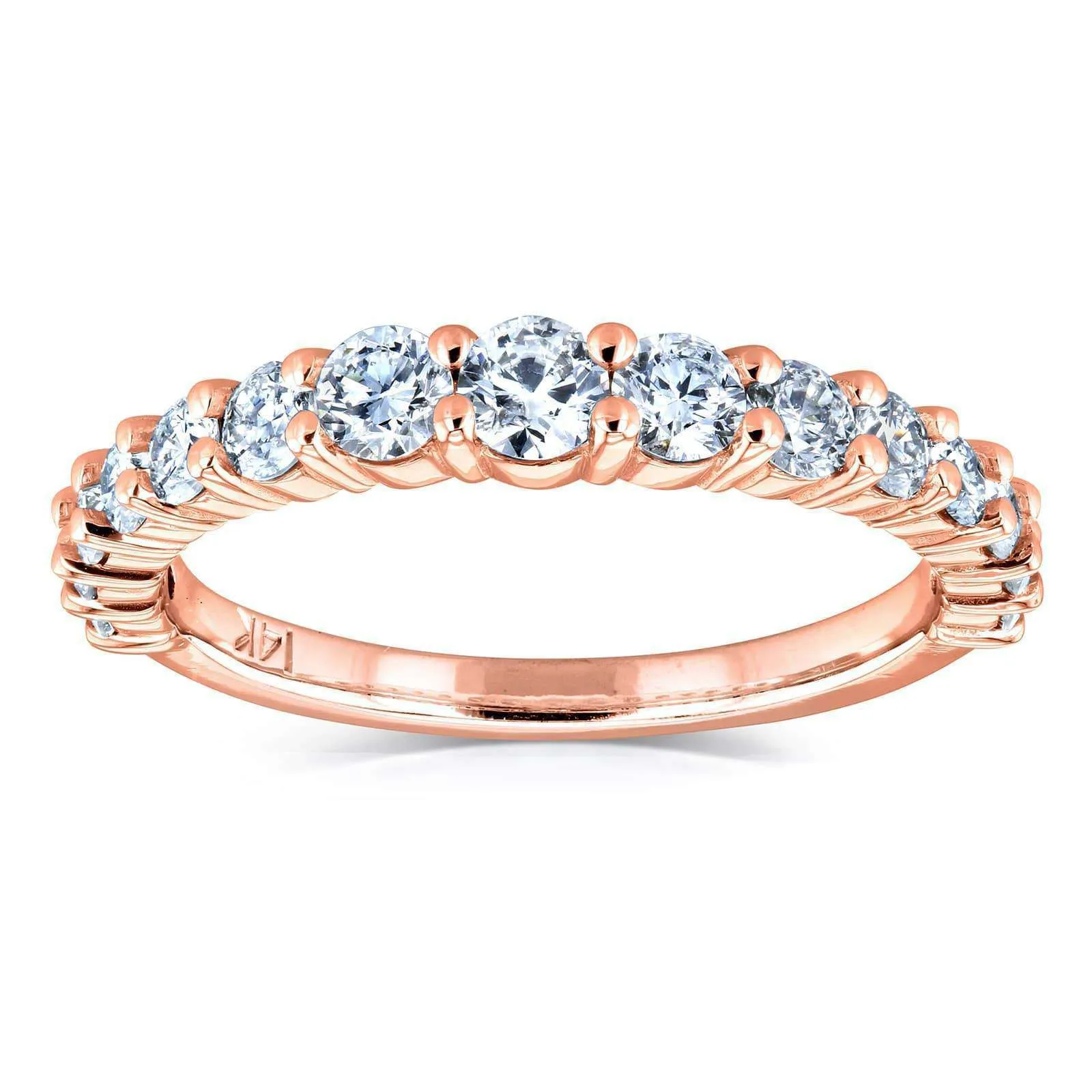 3/4 Carat TDW Graduated Diamond Wedding Band in 14k Rose Gold