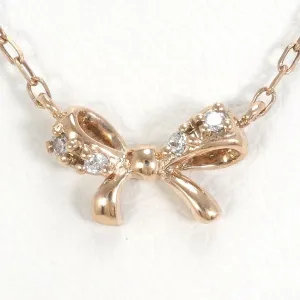 4℃ K10PG Pink Gold Zircon Necklace