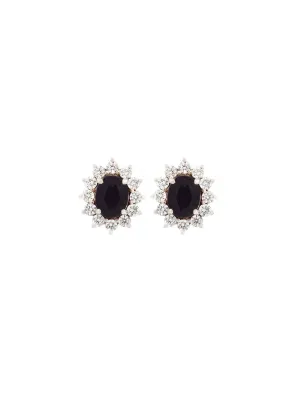 5.45ct Diamond Sapphire 14K Gold Halo Earrings