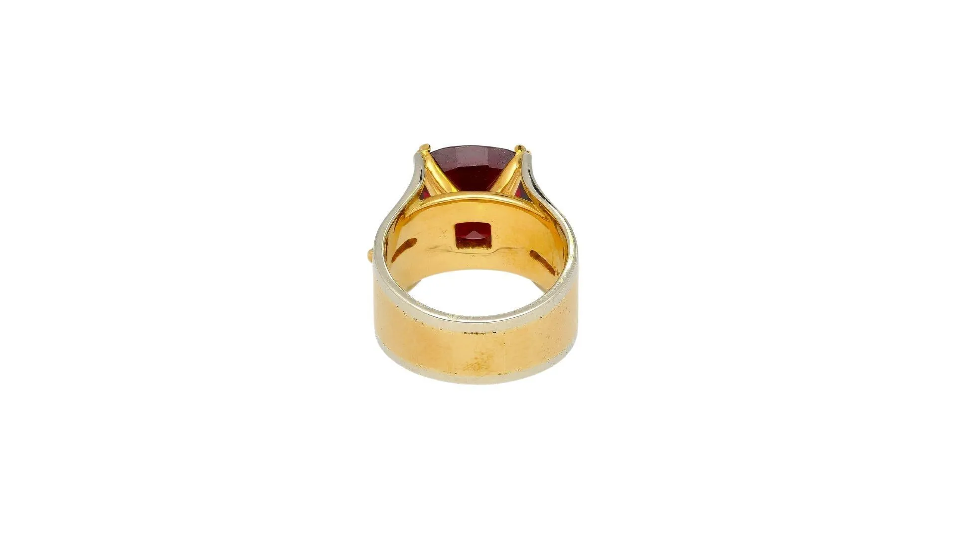 6.04 Carat Cushion Cut No Heat Burma Origin Spinel in Vintage 14K Gold Ring