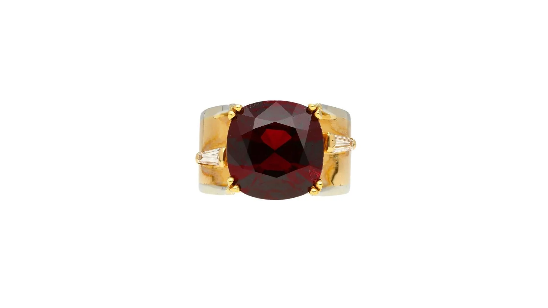 6.04 Carat Cushion Cut No Heat Burma Origin Spinel in Vintage 14K Gold Ring