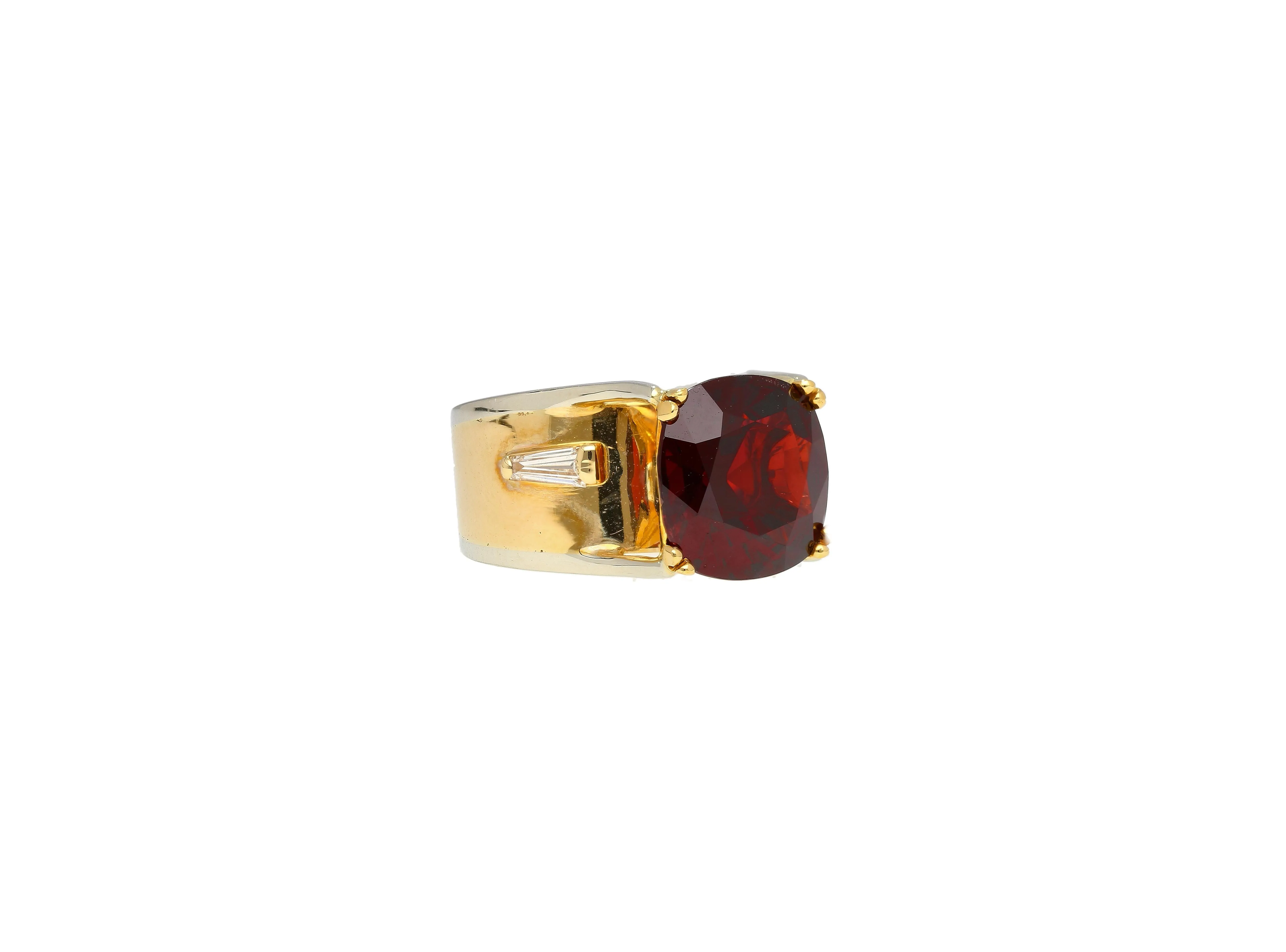 6.04 Carat Cushion Cut No Heat Burma Origin Spinel in Vintage 14K Gold Ring