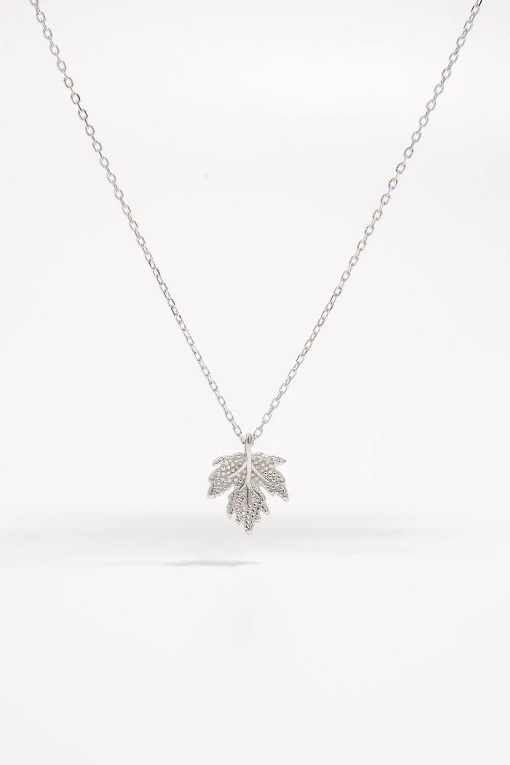 925 Sterling Silver Zircon Maple Leaf Necklace