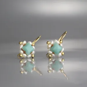 Amazonite Pearl Victoria Earrings