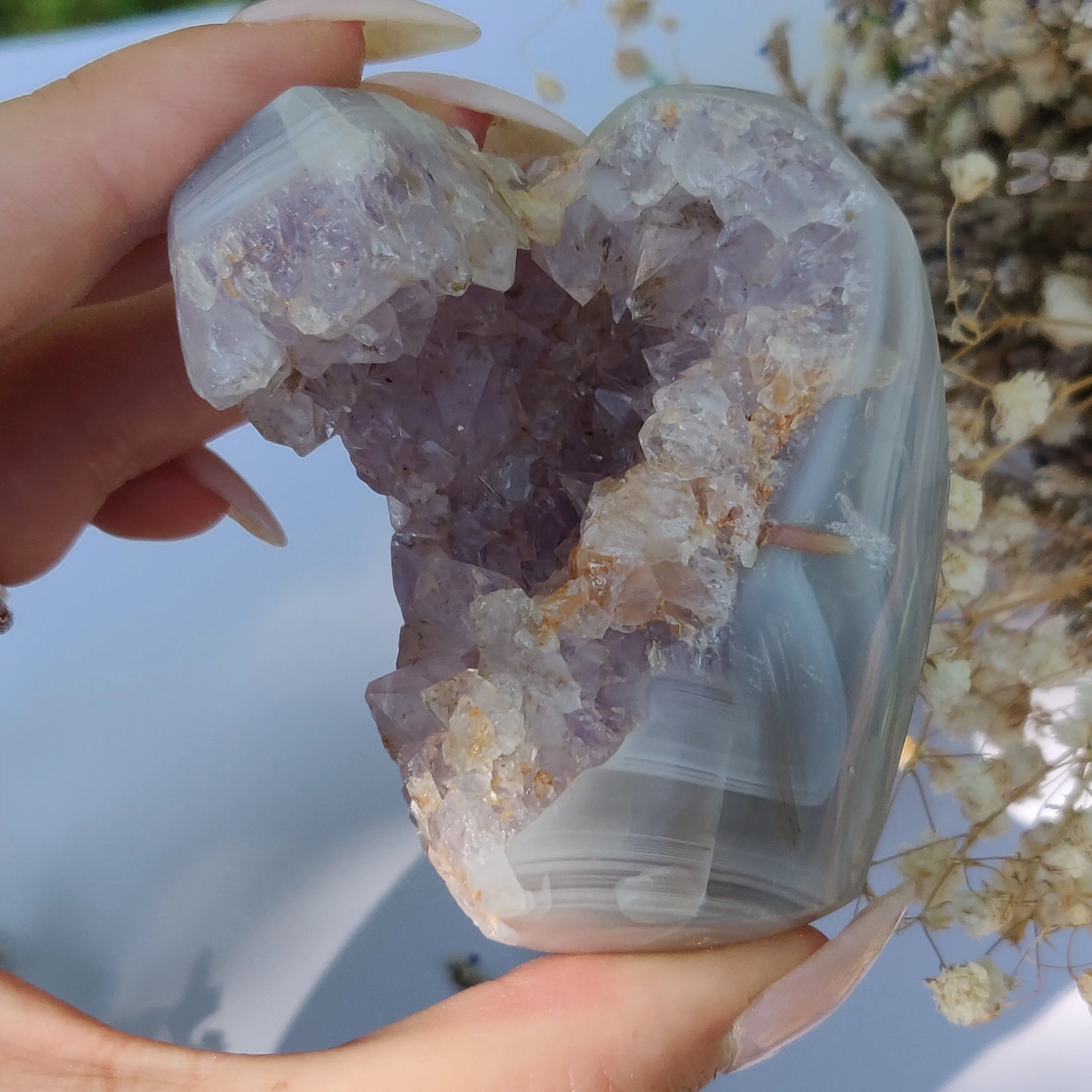 Amethyst Agate Geode (#J2)