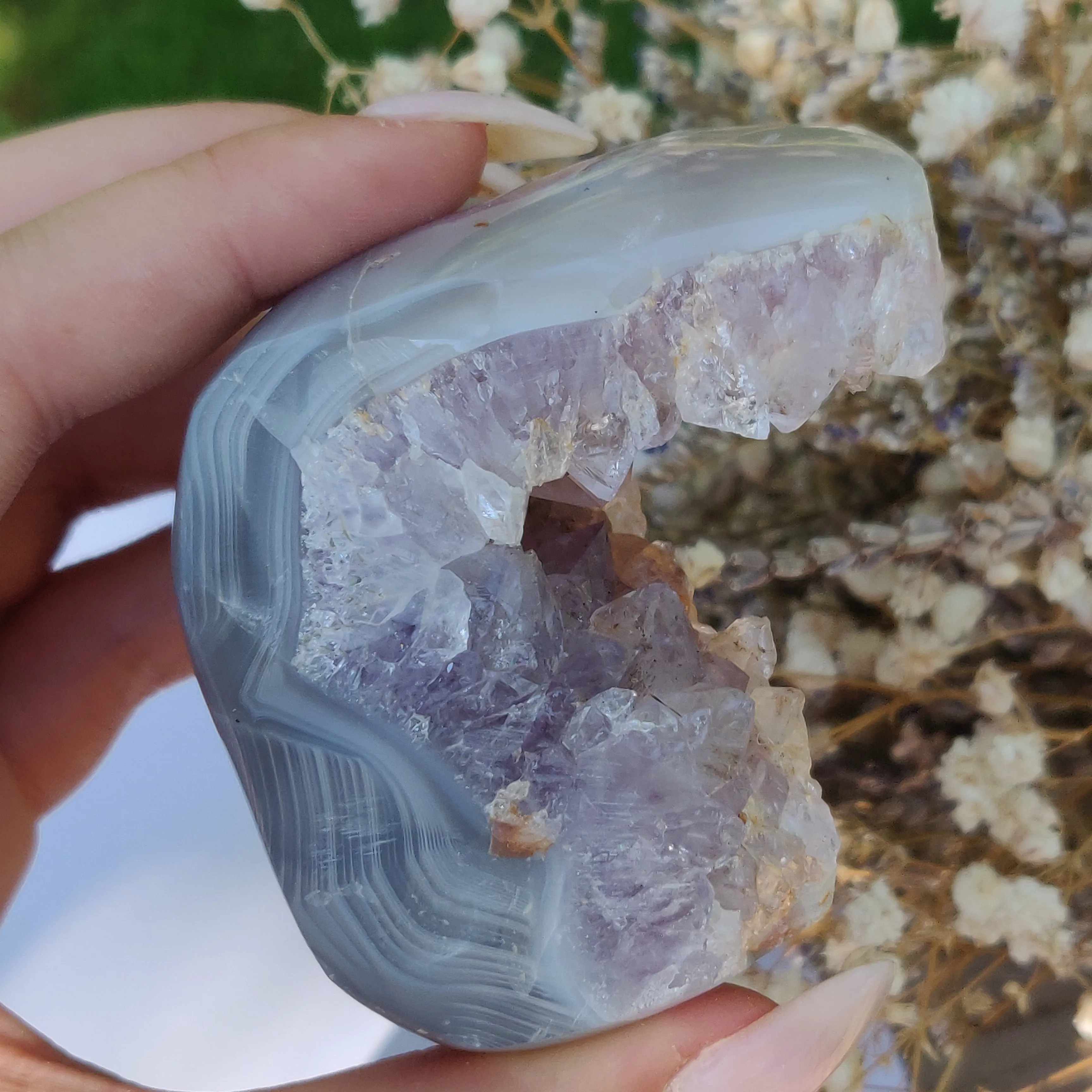 Amethyst Agate Geode (#J2)