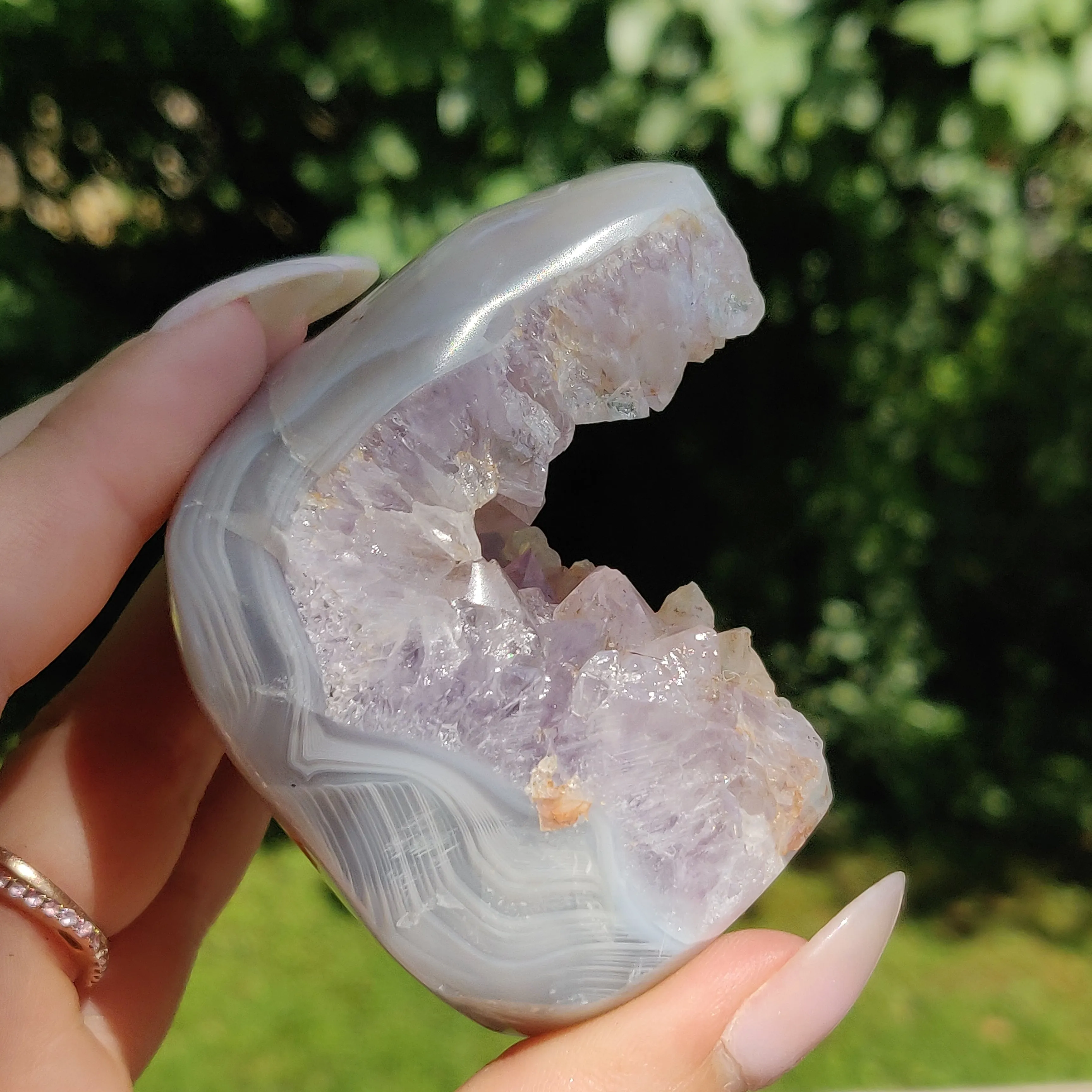 Amethyst Agate Geode (#J2)