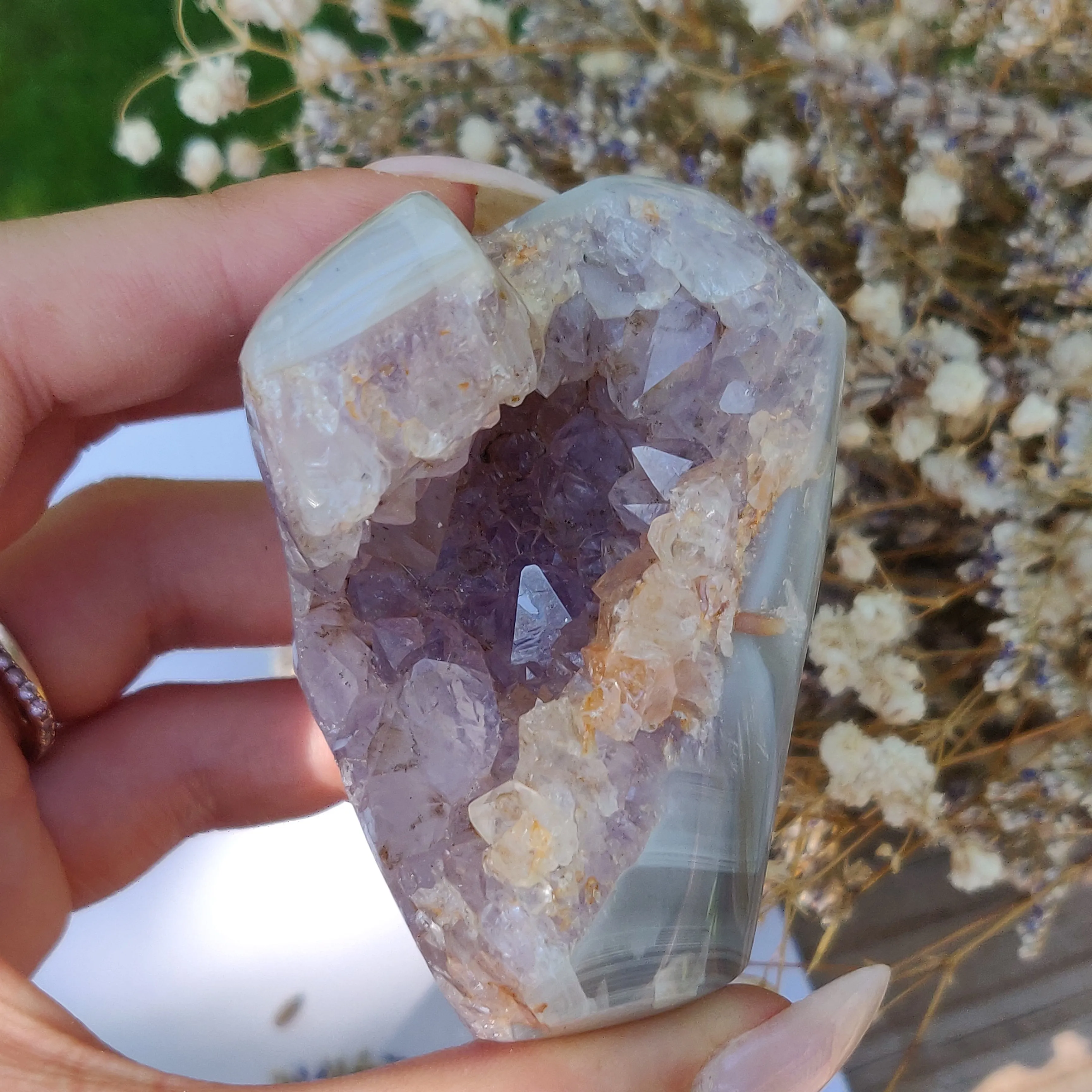 Amethyst Agate Geode (#J2)