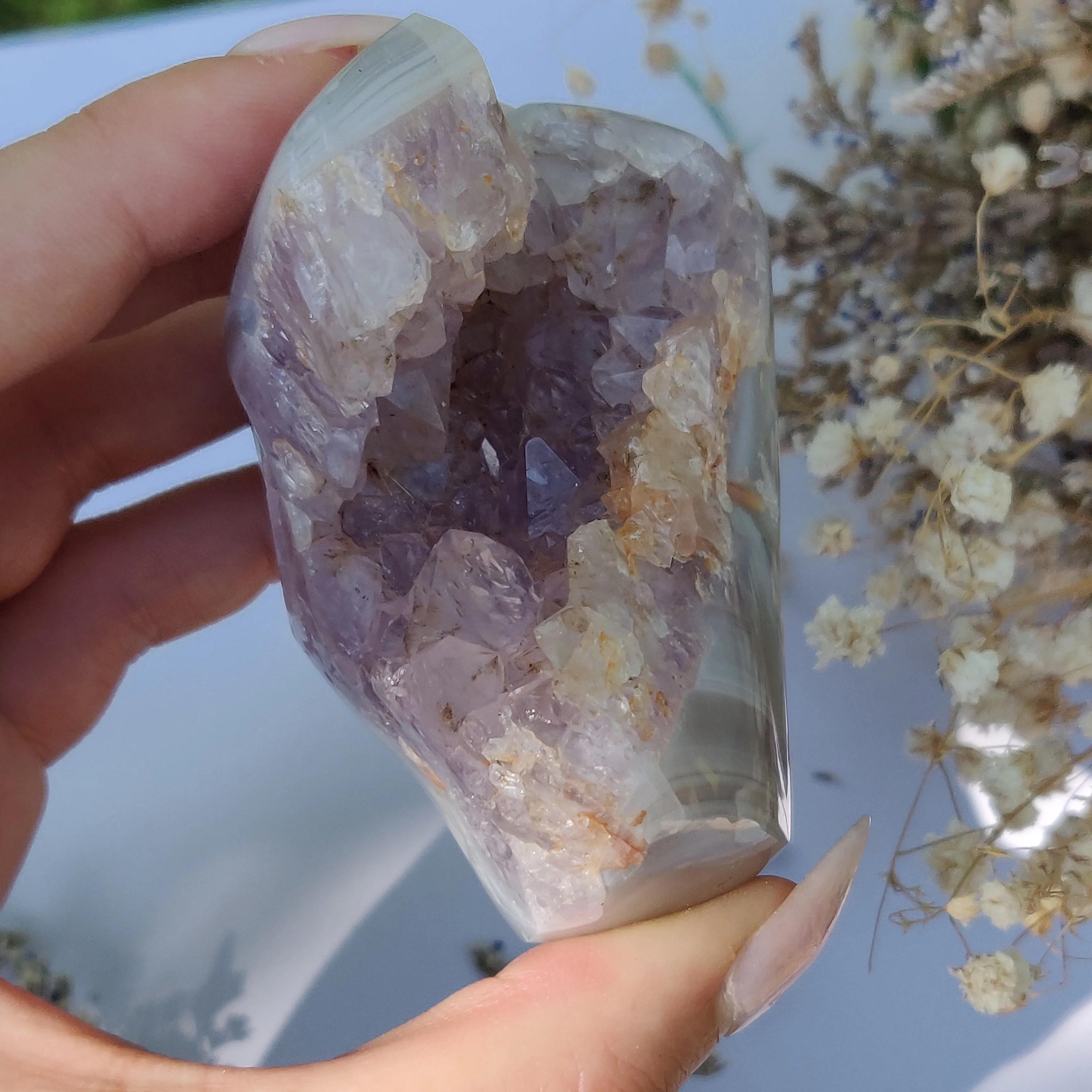 Amethyst Agate Geode (#J2)