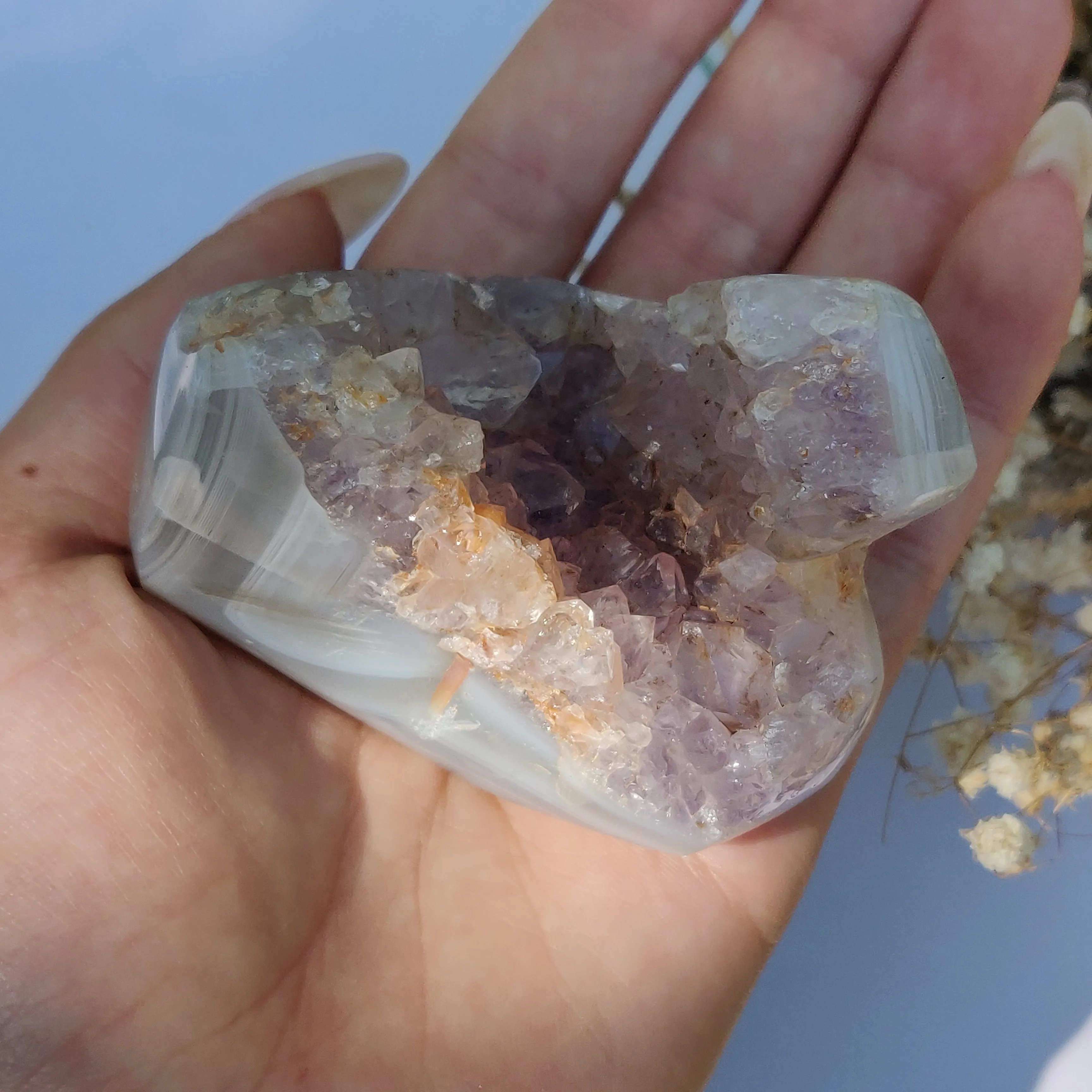 Amethyst Agate Geode (#J2)