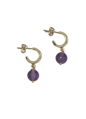 Amethyst & Gold Drop Earrings