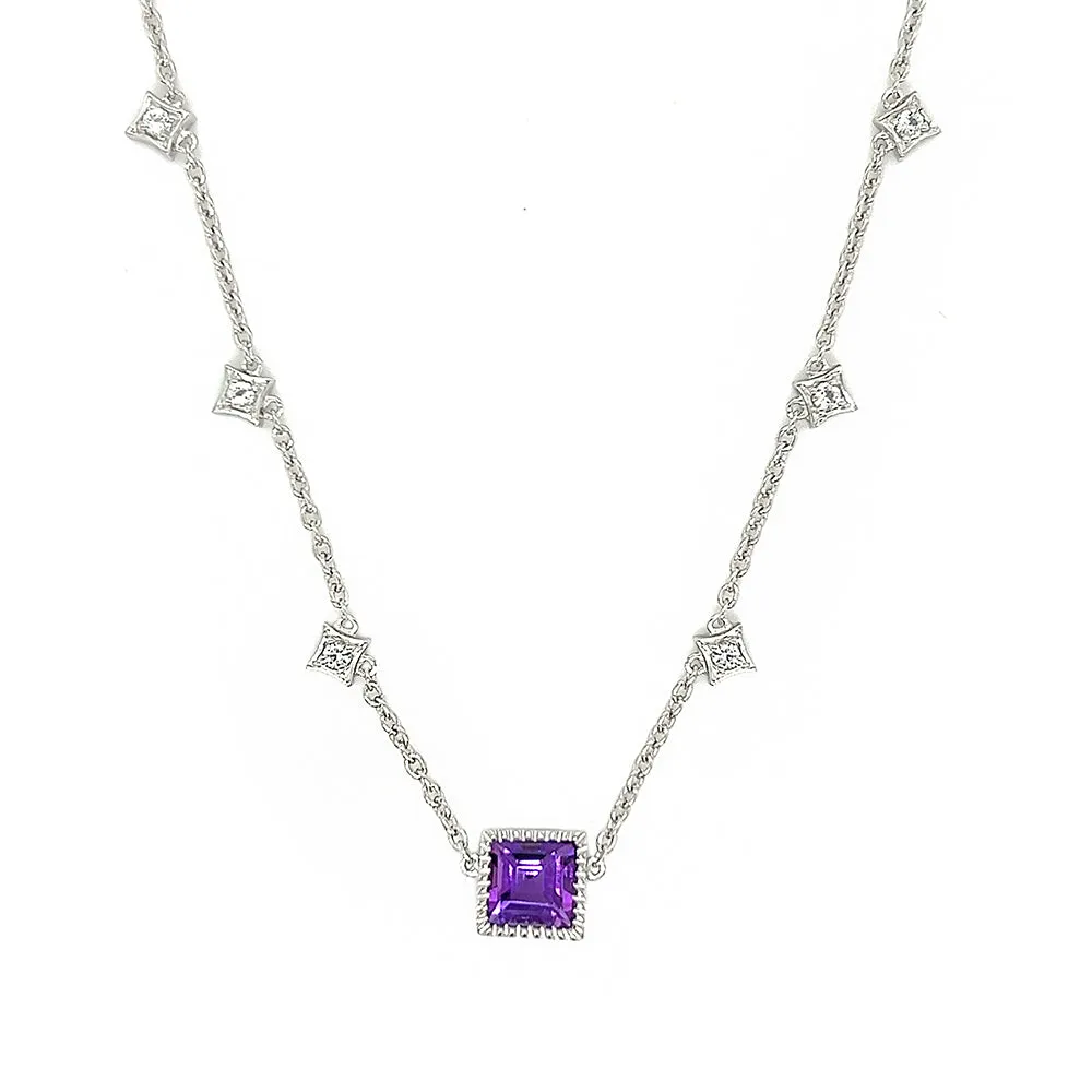 Amethyst And White Topaz Pendant