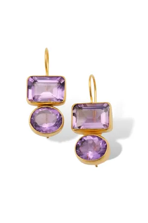 Amethyst Two Stone Earring