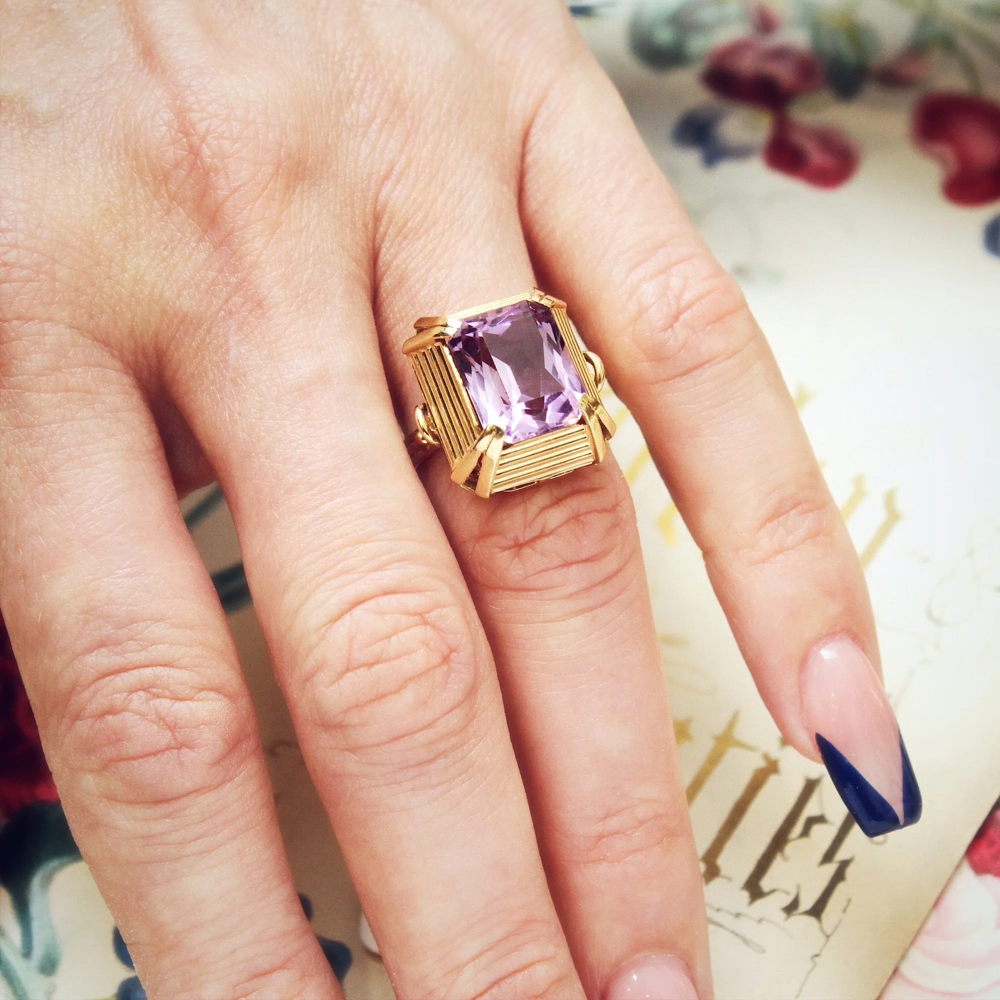 An Extravagant Vintage 1960's Amethyst Cocktail Ring