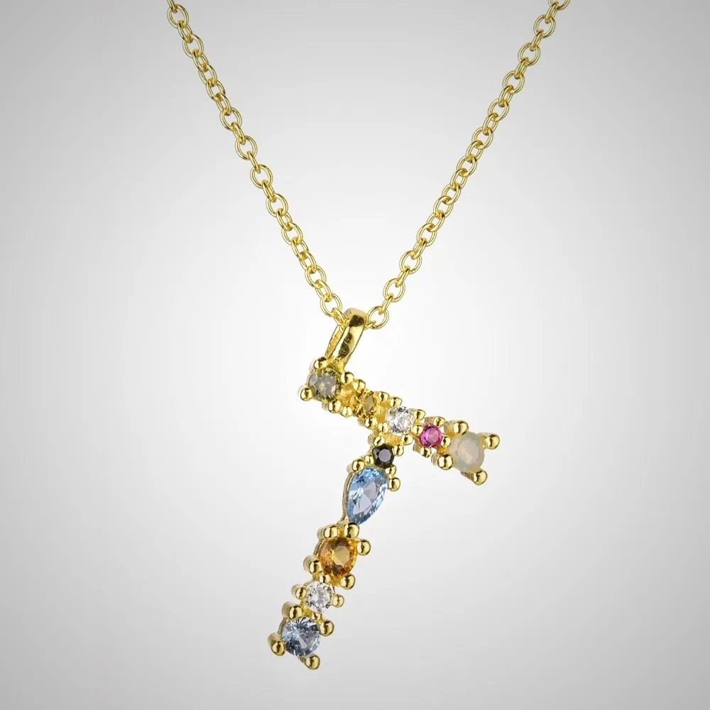 ANDYWEN 925 Sterling Silver Gold Letter M Pendant Initial F Alphabet Necklace Monogram Opals 2020 Women Accessories Jewelry