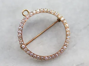 Antique Old Mine Cut Diamond Circle Pin