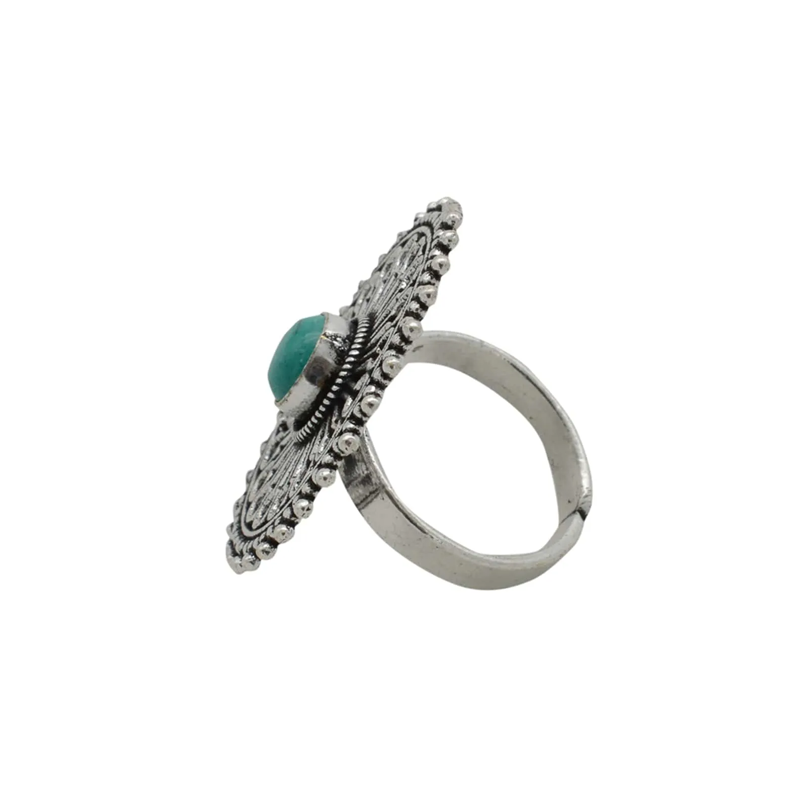 Aruna Turquoise Silver Oxidized Filigree Ring