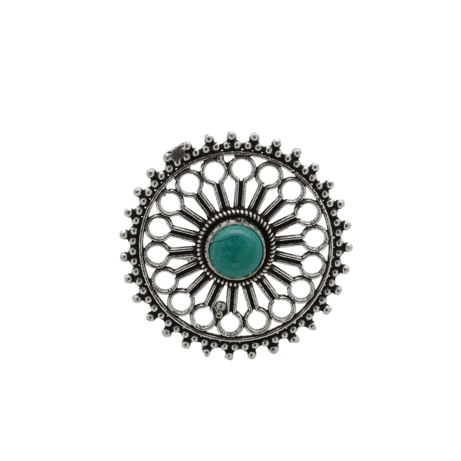 Aruna Turquoise Silver Oxidized Filigree Ring