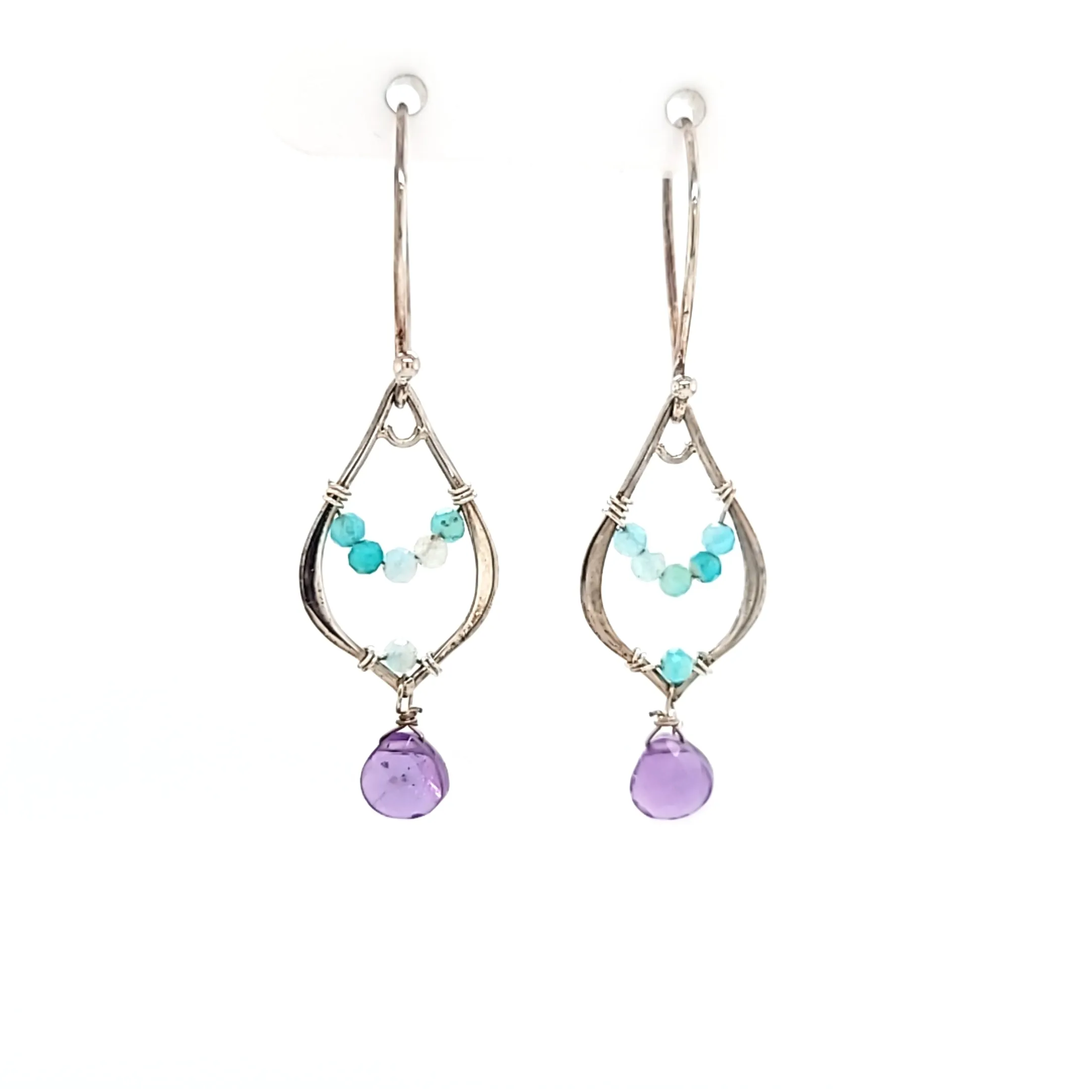 AVF Silver Amethyst & Amazonite Earrings (SI2921)