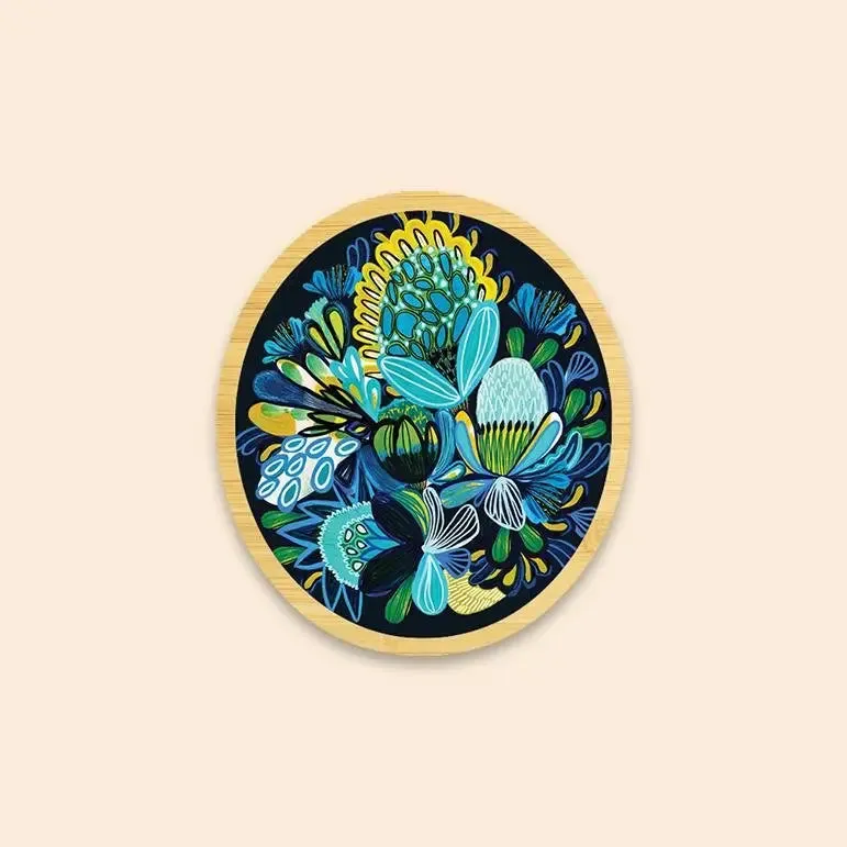 Azure Natives Wooden Brooch