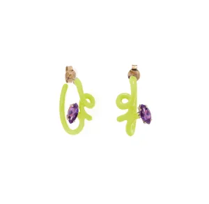 BABY VINE EARRINGS ~ IN LIME GREEN