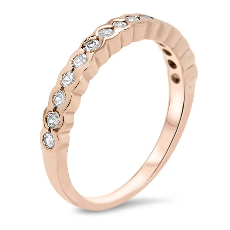 Bezel Set Diamond Wedding Band - Nan Wedding Band