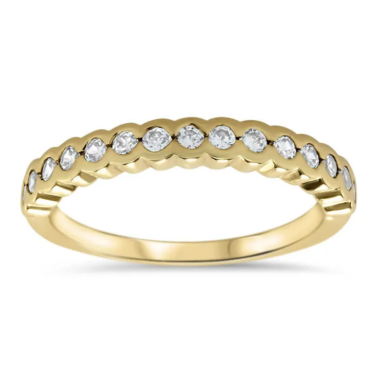 Bezel Set Diamond Wedding Band - Nan Wedding Band