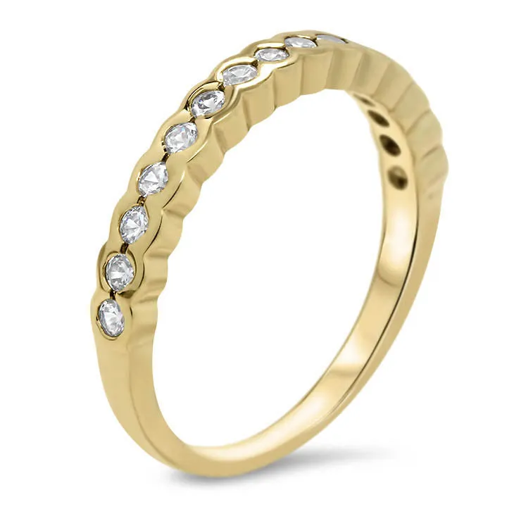 Bezel Set Diamond Wedding Band - Nan Wedding Band