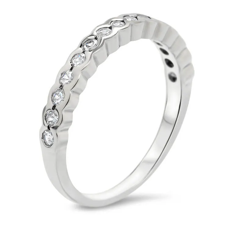 Bezel Set Diamond Wedding Band - Nan Wedding Band