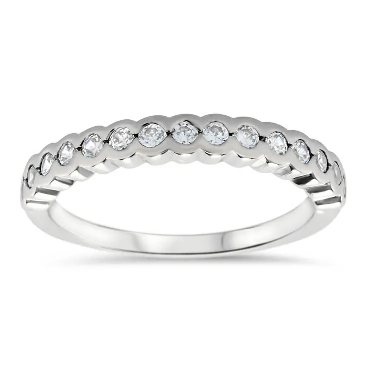 Bezel Set Diamond Wedding Band - Nan Wedding Band