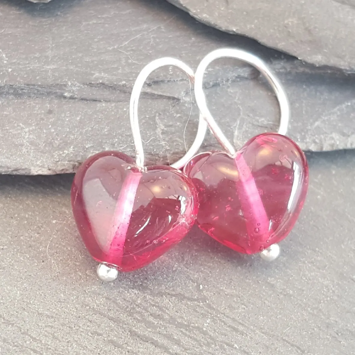 Birthstones in Glass - Cora Heart Hoop Earrings