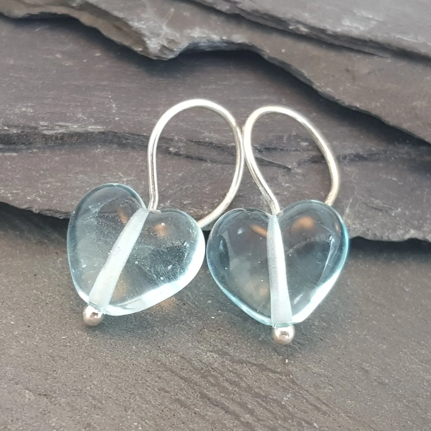 Birthstones in Glass - Cora Heart Hoop Earrings