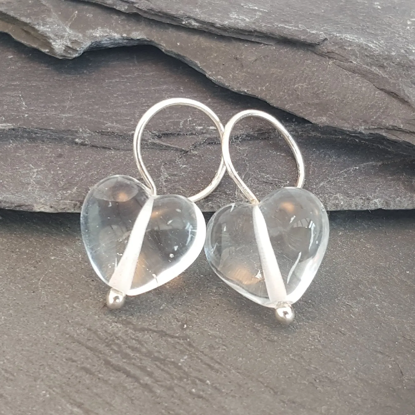 Birthstones in Glass - Cora Heart Hoop Earrings