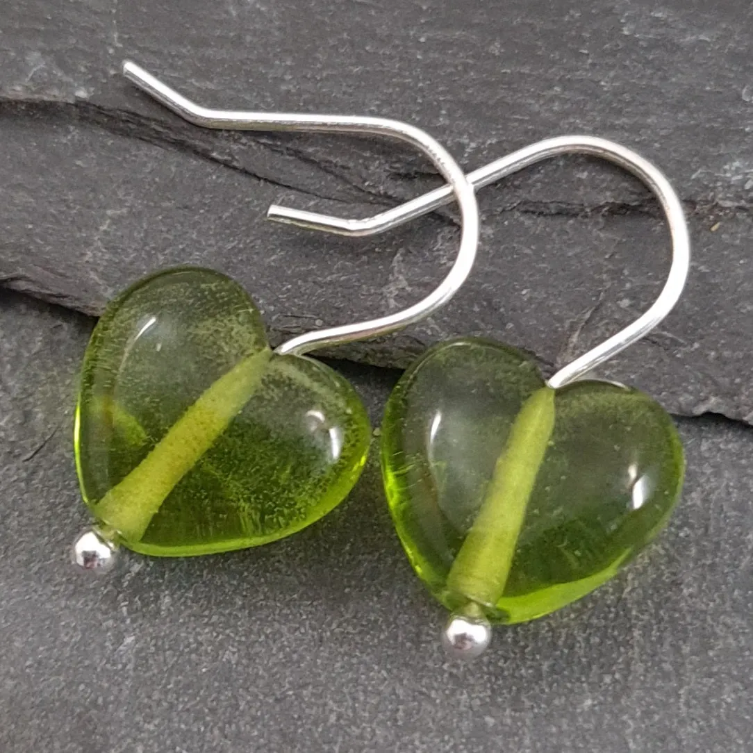 Birthstones in Glass - Cora Heart Hoop Earrings