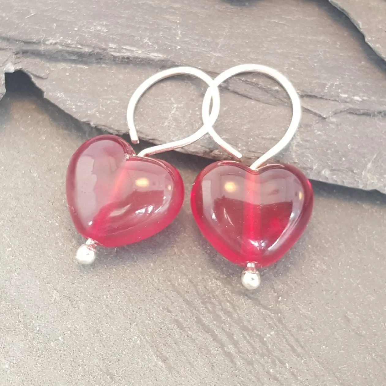 Birthstones in Glass - Cora Heart Hoop Earrings