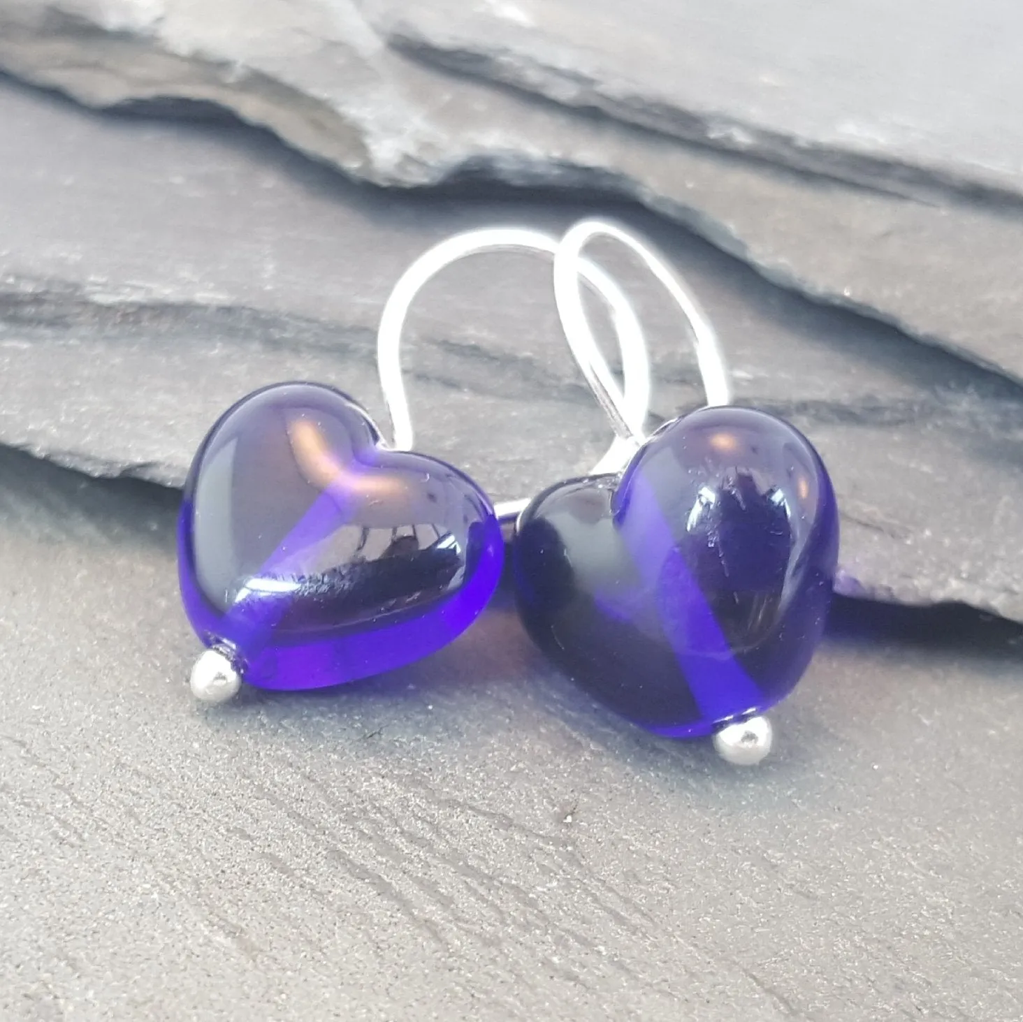 Birthstones in Glass - Cora Heart Hoop Earrings